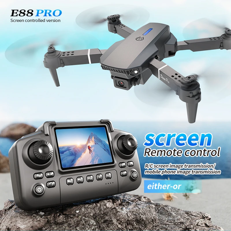 Drone Camera Mount - Professional E88 PRO Drone with screen