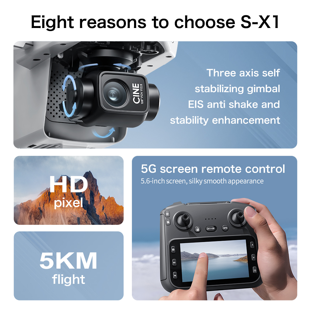 Lenovo S-X1 Drone 8K HD Profes - đánh giá và giá Drone Camera Professional